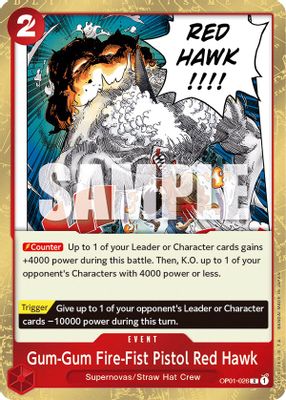 Gum-Gum Fire-Fist Pistol Red Hawk OP01-026 card