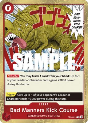 Bad Manners Kick Course OP04-016 card