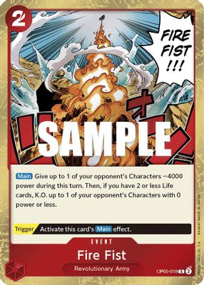 Fire Fist OP05-019 card