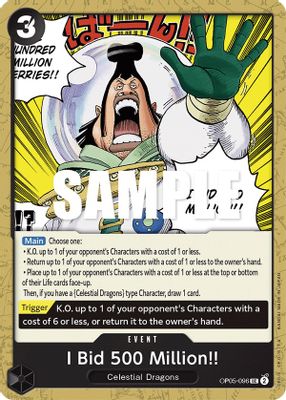 I Bid 500 Million!! OP05-096 card