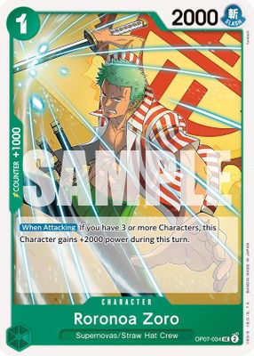 Roronoa Zoro OP07-034 card