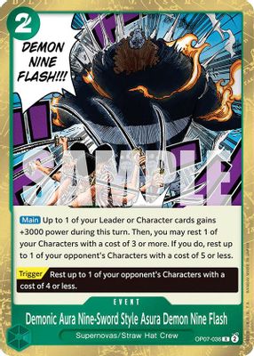 Demonic Aura Nine-Sword Style Asura Demon Nine Flash OP07-036 card