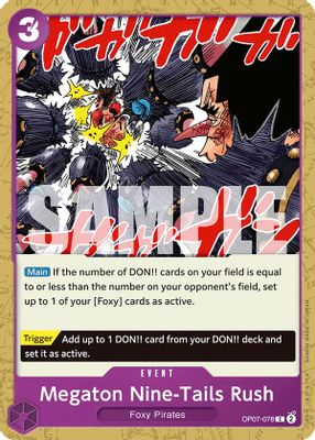 Megaton Nine-Tails Rush OP07-078 card