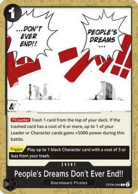 People's Dreams Don't Ever End!! OP08-096 card