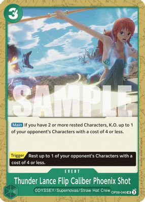 Thunder Lance Flip Caliber Phoenix Shot OP09-040 card