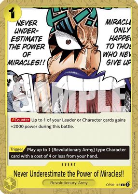 Never Underestimate the Power of Miracles!! OP09-116 card