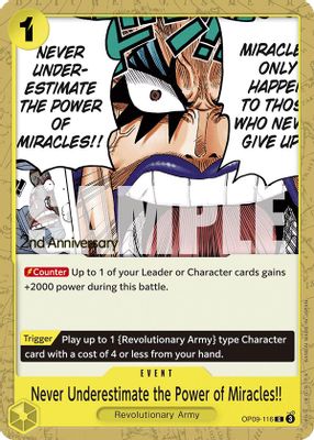 Never Underestimate the Power of Miracles!! OP09-116 card