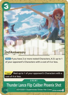 Thunder Lance Flip Caliber Phoenix Shot OP09-040 card