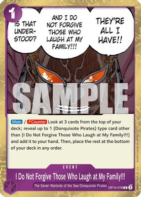 I Do Not Forgive Those Who Laugh at My Family!!! OP10-078 card