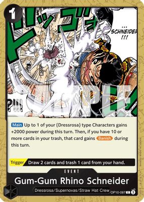 Gum-Gum Rhino Schneider OP10-097 card