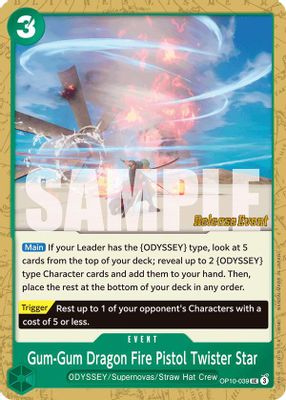 Gum-Gum Dragon Fire Pistol Twister Star OP10-039 card