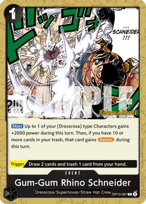 Gum-Gum Rhino Schneider OP10-097 card