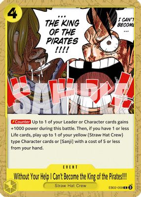 Without Your Help I Can't Become the King of the Pirates!!!! EB02-059 card