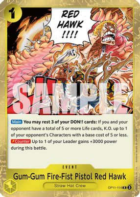 Gum-Gum Fire-Fist Pistol Red Hawk OP11-114 card
