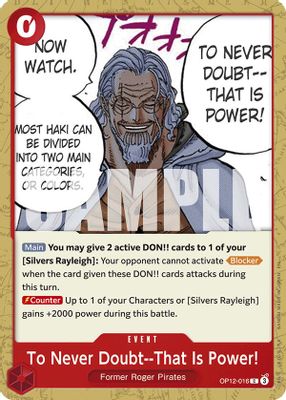 To Never Doubt--That Is Power! OP12-016 card