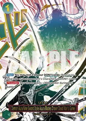 Demon Aura Nine Sword Style Asura Blades Drawn Dead Man's Game OP12-037 card