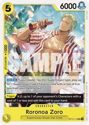 Roronoa Zoro OP12-113 card