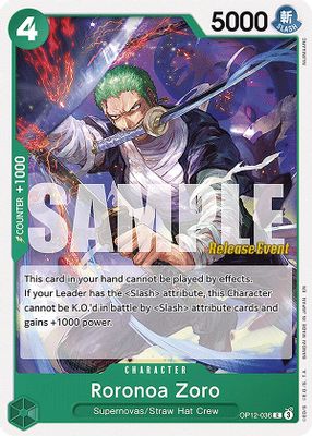 Roronoa Zoro OP12-036 card