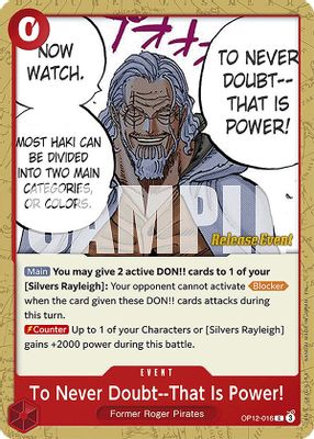 To Never Doubt--That Is Power! OP12-016 card
