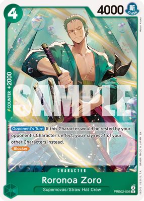 Roronoa Zoro PRB02-006 card