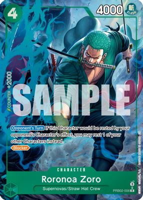 Roronoa Zoro PRB02-006 card