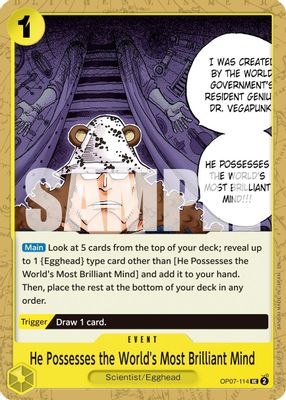 He Possesses the World's Most Brilliant Mind OP07-114 card