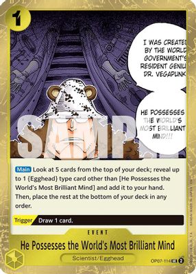 He Possesses the World's Most Brilliant Mind OP07-114 card