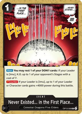 Never Existed... in the First Place... OP13-098 card