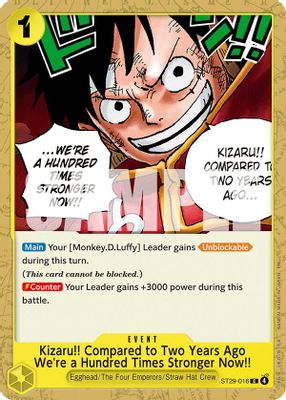 Kizaru!! Compared to Two Years Ago We're a Hundred Times Stronger Now!! ST29-016 card
