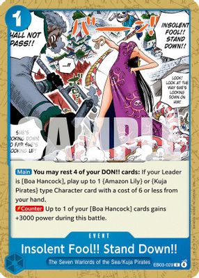 Insolent Fool!! Stand Down!! EB03-029 card