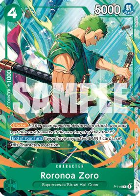 Roronoa Zoro P-114 card