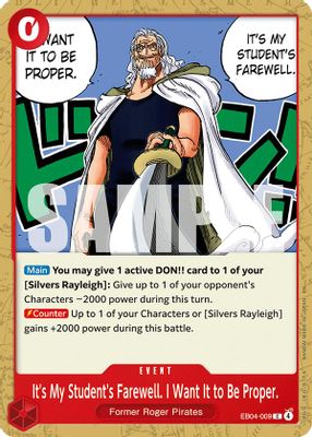 It's My Student's Farewell. I Want It to Be Proper. EB04-009 card