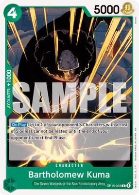Bartholomew Kuma OP15-029 card