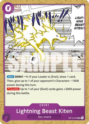 Lightning Beast Kiten OP15-076 card