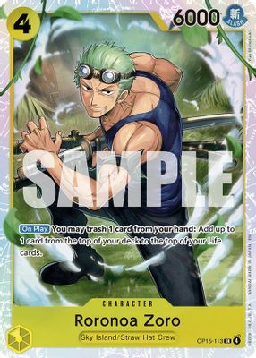 Roronoa Zoro OP15-113 card