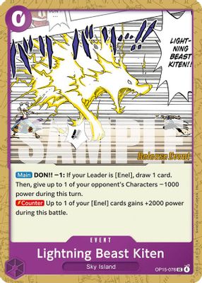 Lightning Beast Kiten OP15-076 card