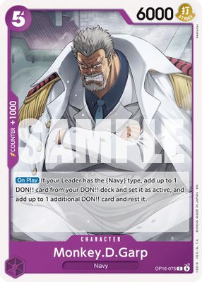 Monkey.D.Garp OP16-075 card
