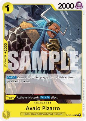 Avalo Pizarro OP16-102 card