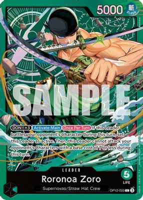 Roronoa Zoro OP12-020 Standard · Foil One Piece card