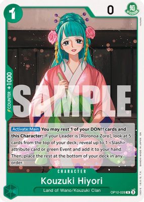 Kouzuki Hiyori OP12-028 Standard · Normal One Piece card
