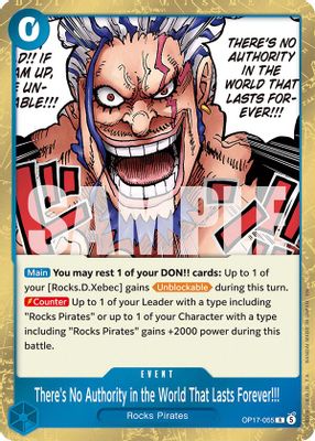 There's No Authority in the World That Lasts Forever!!! OP17-055 card