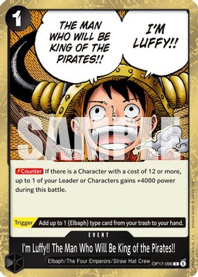 I'm Luffy!! The Man Who Will Be King of the Pirates!! OP17-096 card