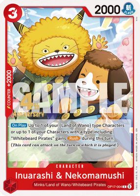 Inuarashi & Nekomamushi OP17-004 Standard · Normal One Piece card